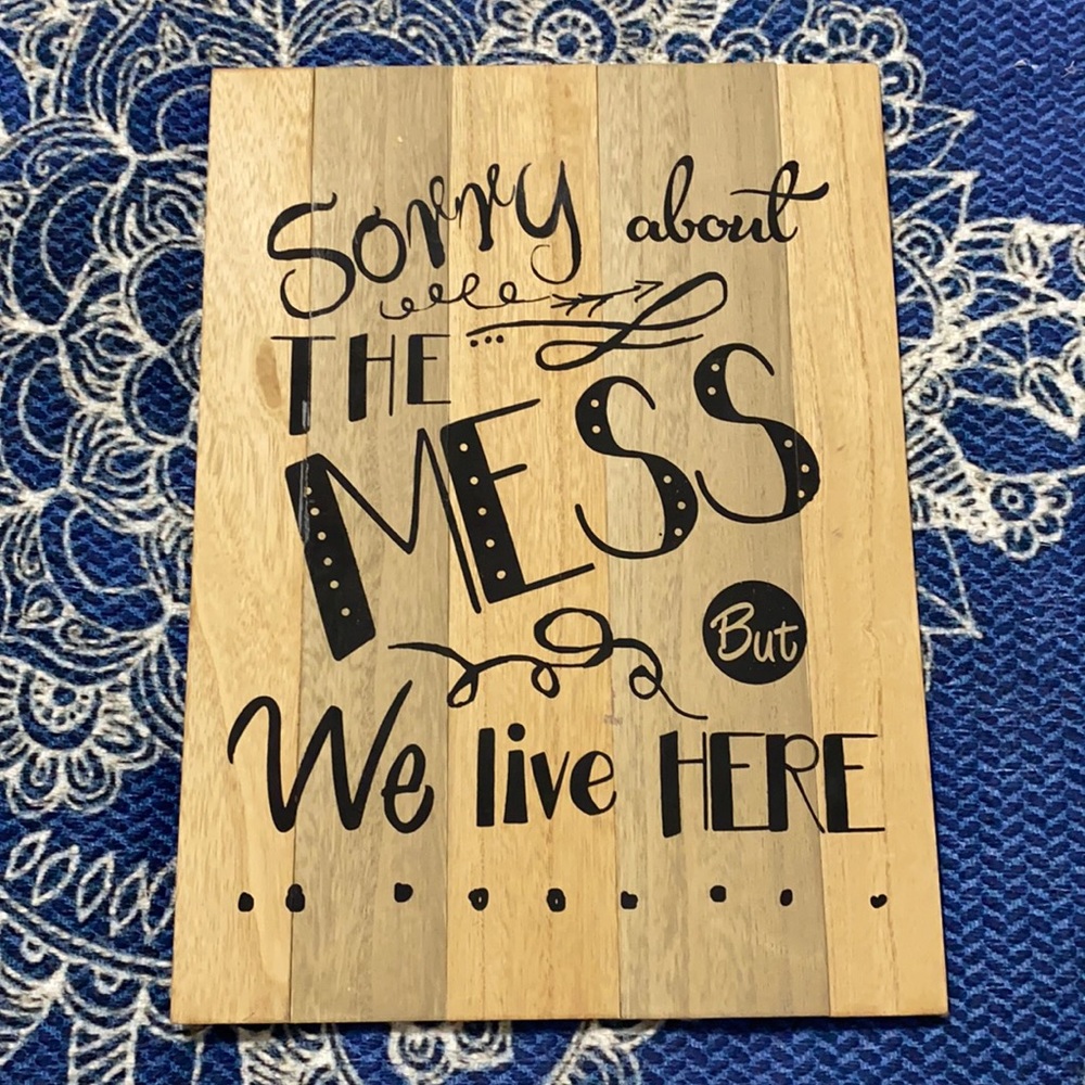Sorry about the mess sign